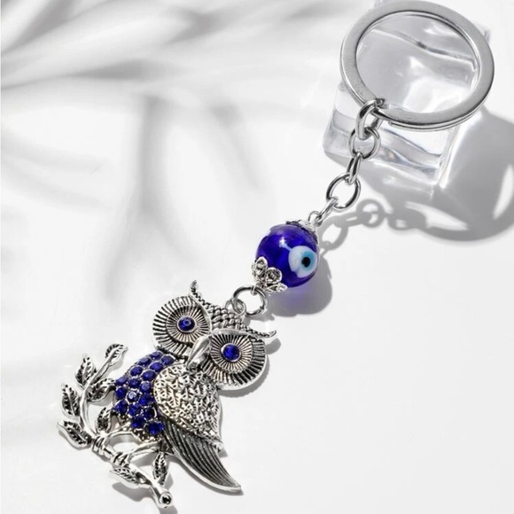 Accessories - NWT Evil Eye Owl Bag Charm/Key Chain
